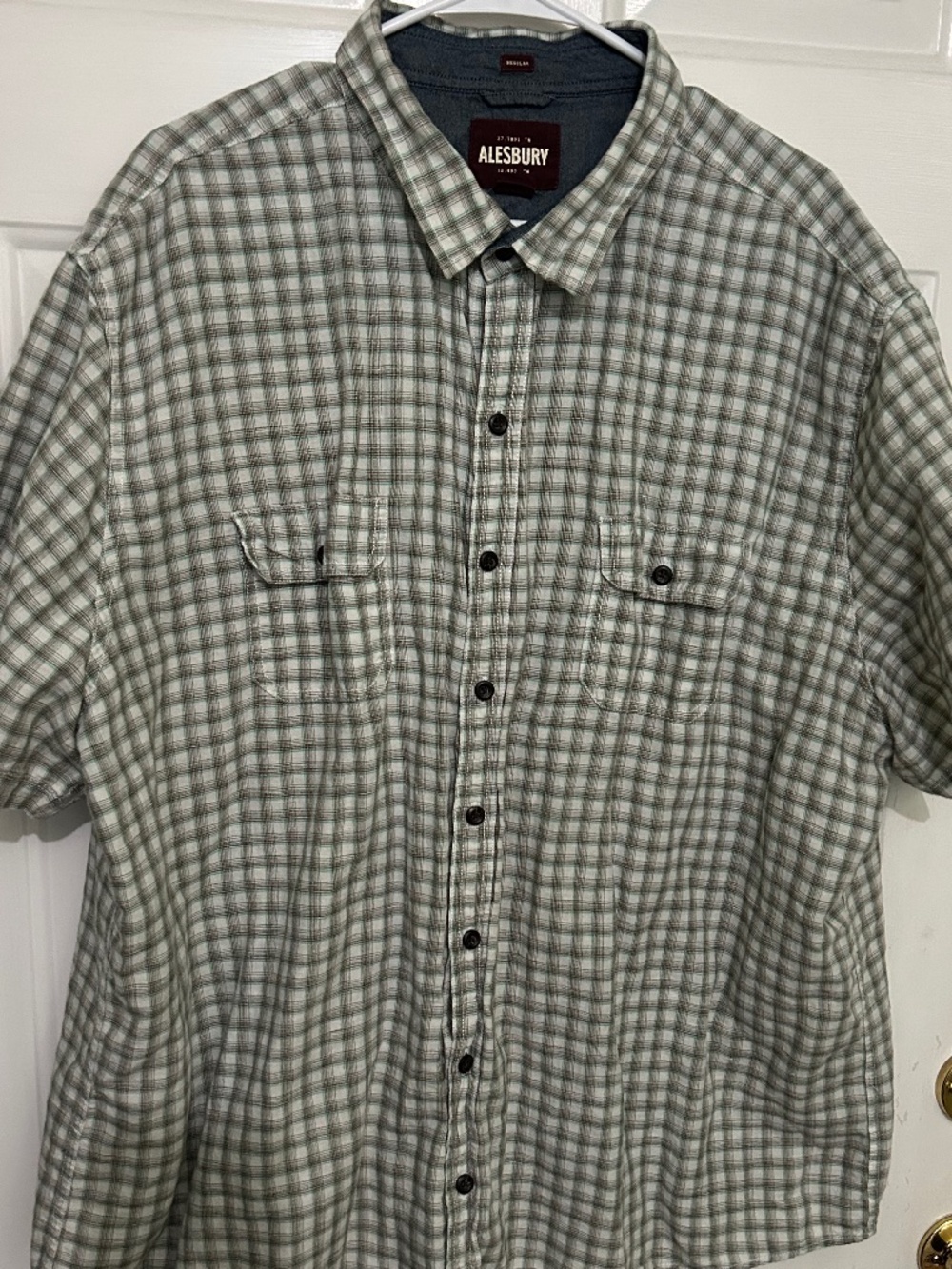 Alesbury, Heron Lake Short Sleeve Linen Blend Workshirt, 3XL, green